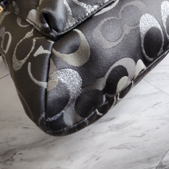 Like New Coach Penelope Optic Metallic Signature Crossbody Convertible Purse - Picture 11 of 16